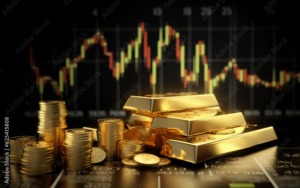 Financial gold graph, stock money investment, generative ai Financial gold graph, stock money investment, generative ai