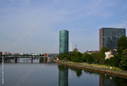 Skyline of Downtown Frankfurt at the River Main  Hessen
