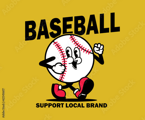 cartoon character of baseball Graphic Design for T shirt Street Wear and Urban Style