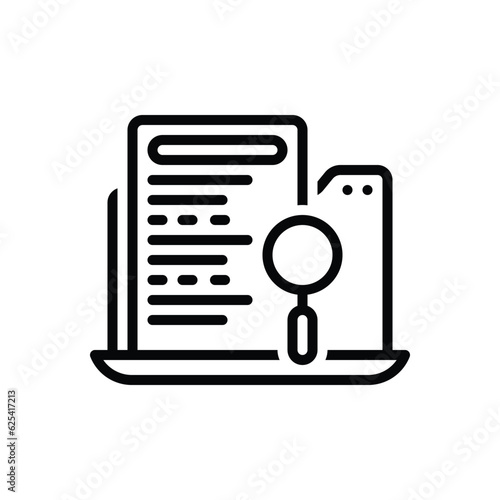 Black line icon for query 