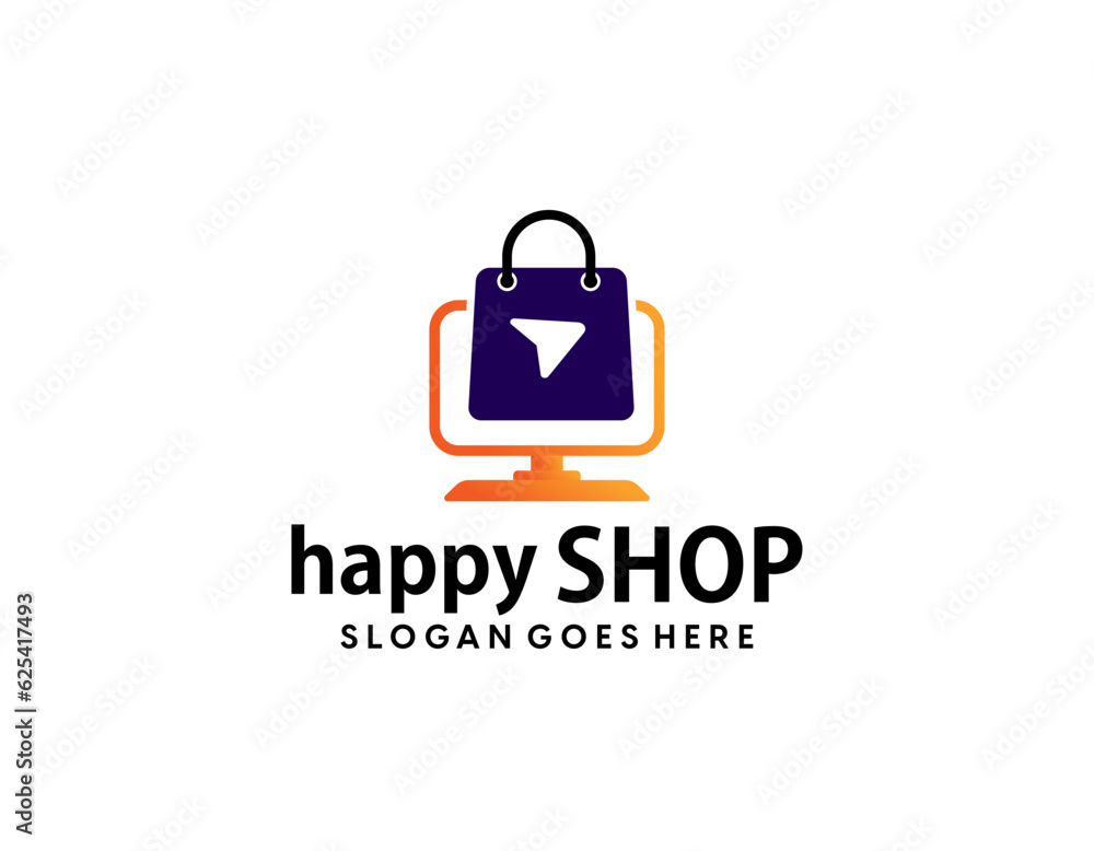 Online Shop Logo designs Template. Illustration vector graphic of pointer arrow and shop bag combination logo design concept. Perfect for Ecommerce,sale, discount or store web element. Company emblem Online Shop Logo designs Template. Illustration vector graphic of pointer arrow and shop bag combination logo design concept. Perfect for Ecommerce,sale, discount or store web element. Company emblem