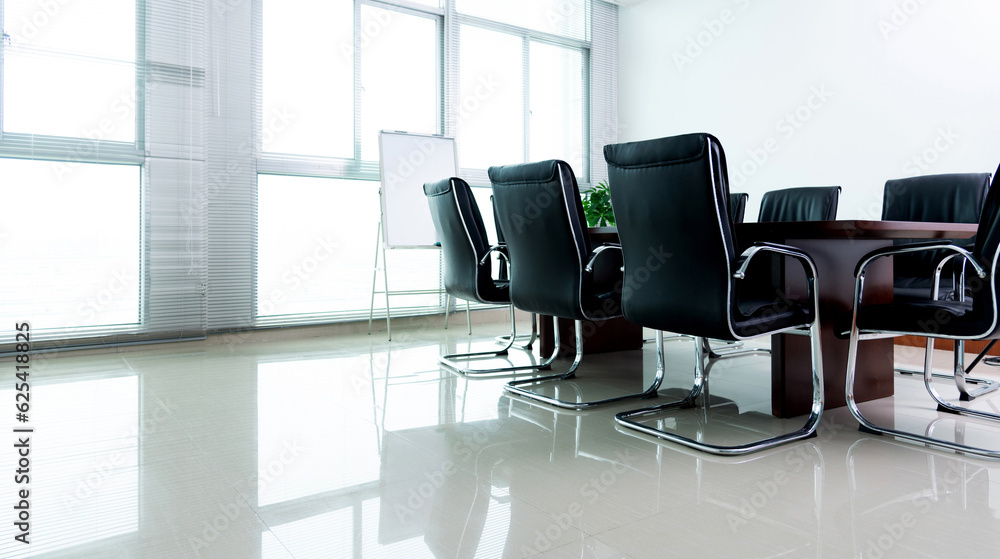 Empty conference room with table and chairs Empty conference room with table and chairs