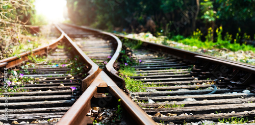 Crossroad intersection of railroad tracks