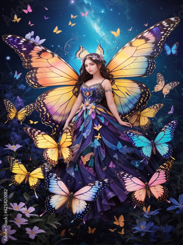 Enter Zephyria, a twilight realm of magical butterflies granting wishes. Join an adventure of dreams, hope, and extraordinary potential. photo