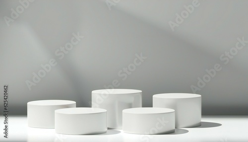 beautiful white podium for whitening beauty skincare products display backdrop