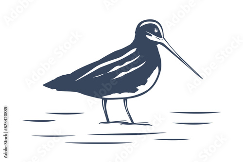 snipe bird logo animals design icon vector flat isolated illustration