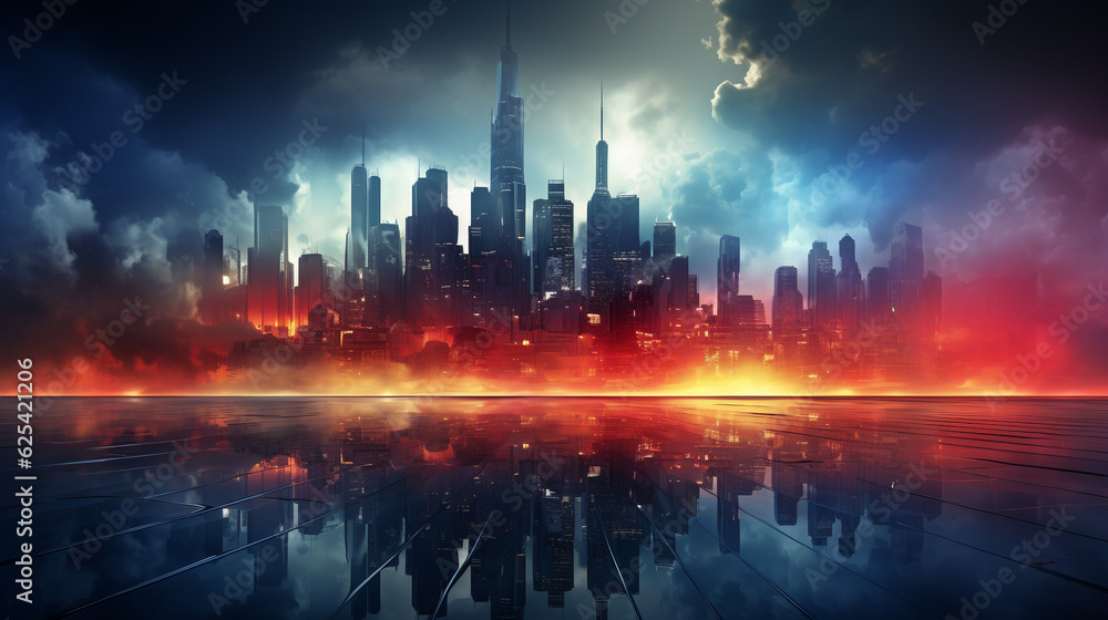 Fototapeta premium Generative AI, Urban Infrared Unveiling