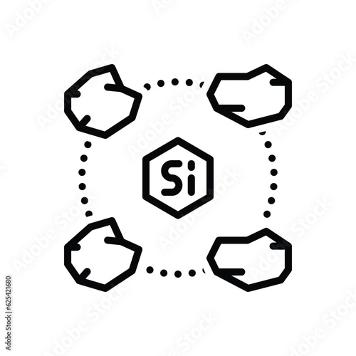 Black line icon for silicon 
