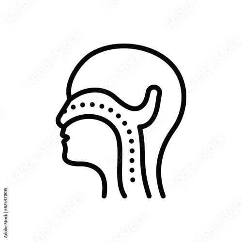 Black line icon for ent larynx 