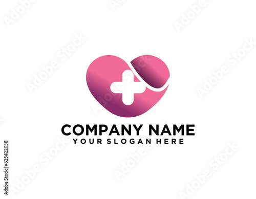 Modern Healthcare Medical Logo. Blue and Green Geometric Linear Rounded Cross Sign Health Icon Infinity Style isolated on Dark Background. Flat Vector Logo Design Template Element.