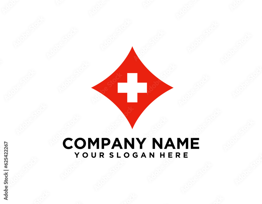 Obraz premium Cross plus medical logo icon design template elements