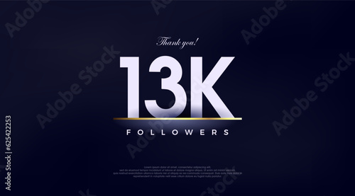 Simple and fancy design greeting to 13k followers,