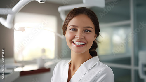Young woman with perfect sm...