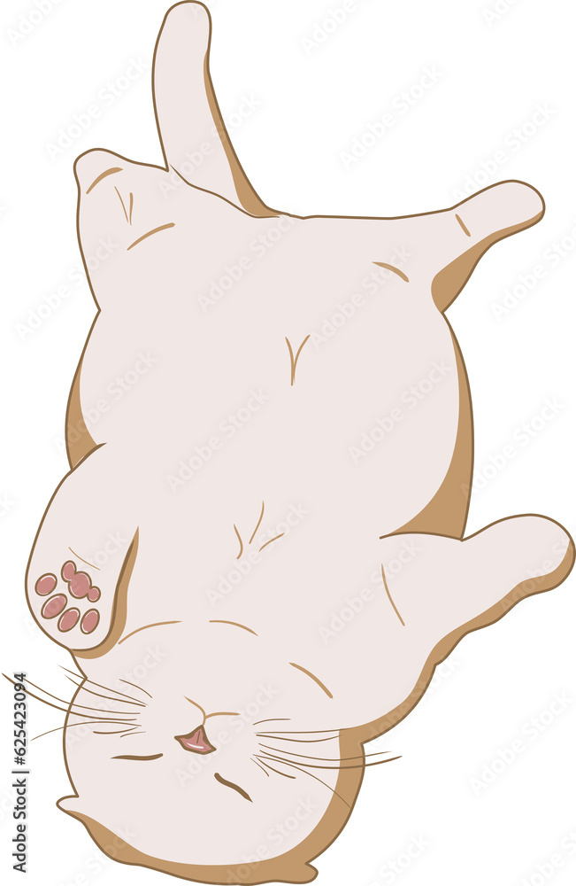 Sleeping White Fat Cat kawaii clipart Sleeping White Fat Cat kawaii clipart