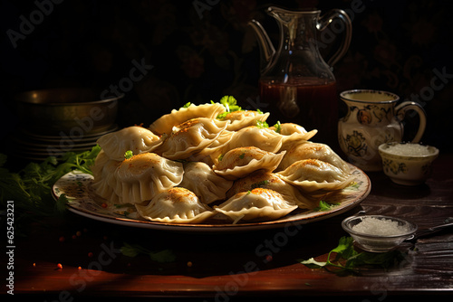 Oven-baked pierogi served on a plate