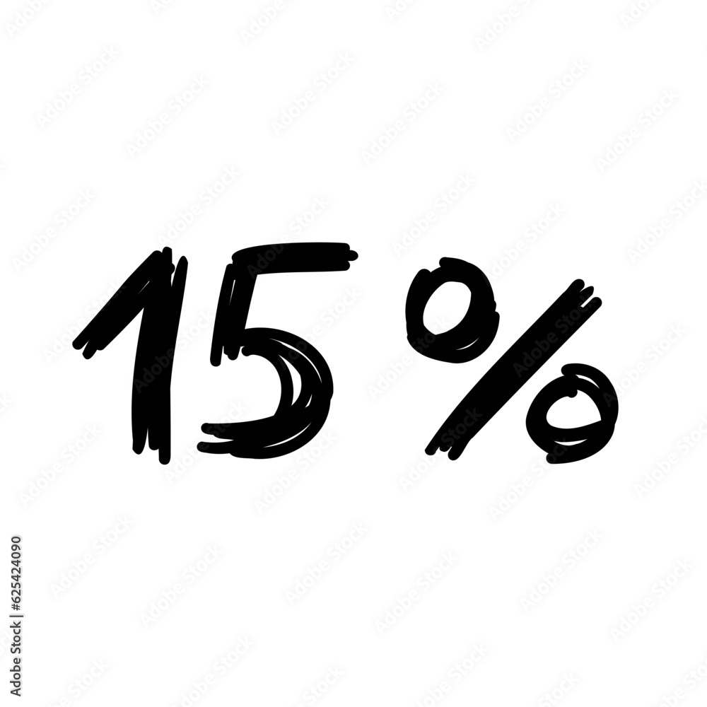 Sale 15 percent off orange discount logo special offer lettering. Vector design illustration in cartoon actual modern style isolated on white background. For discount, menu, seasonal sale, card. Sale 15 percent off orange discount logo special offer lettering. Vector design illustration in cartoon actual modern style isolated on white background. For discount, menu, seasonal sale, card.