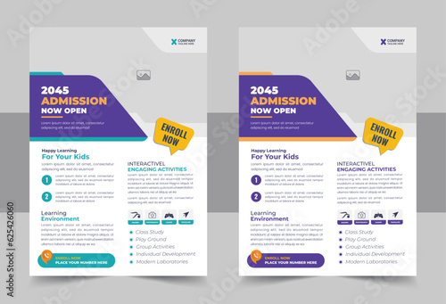 Admission Coming soon Flyer vector template, Junior and senior high school promotion banner