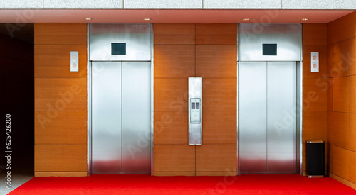 Obraz na płótnie Two elevator doors in luxurious building