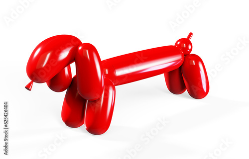 Toy dog puppy balloon, 3D rendering