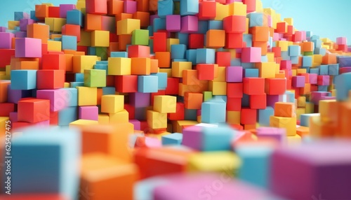 abstract background made of colorful cubes