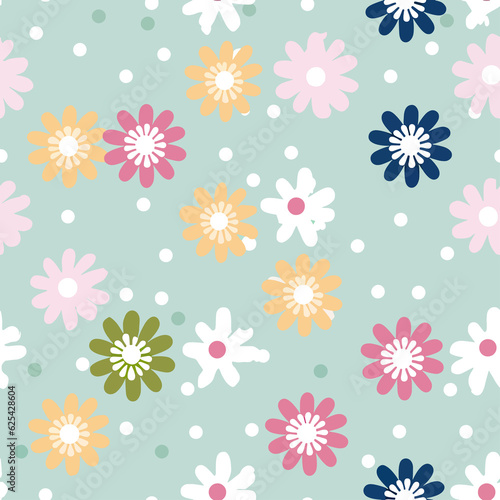Floral Polka Dots, Flower background.