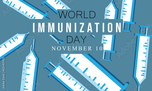 World Immunization day. background, banner, card, poster, template. Vector illustration.