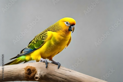 Yellow Bird in a Minimalist Setting on a Branch