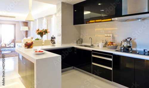 Clean modern kitchen in modern home
