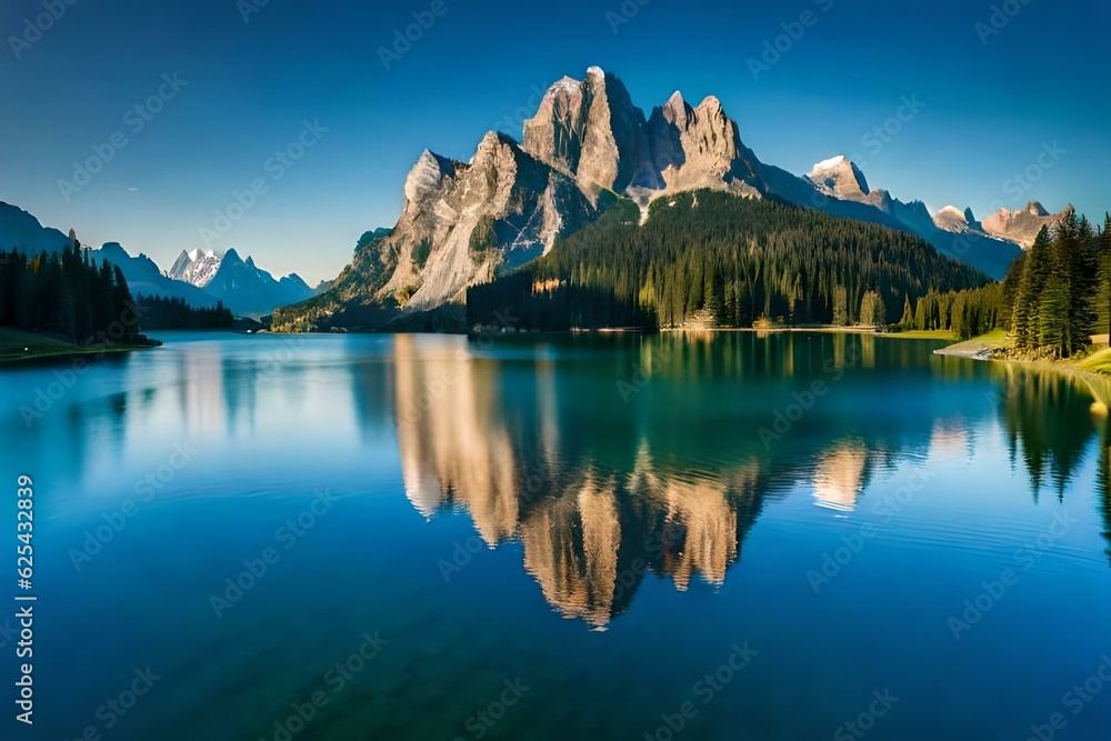 lake reflection generated ai