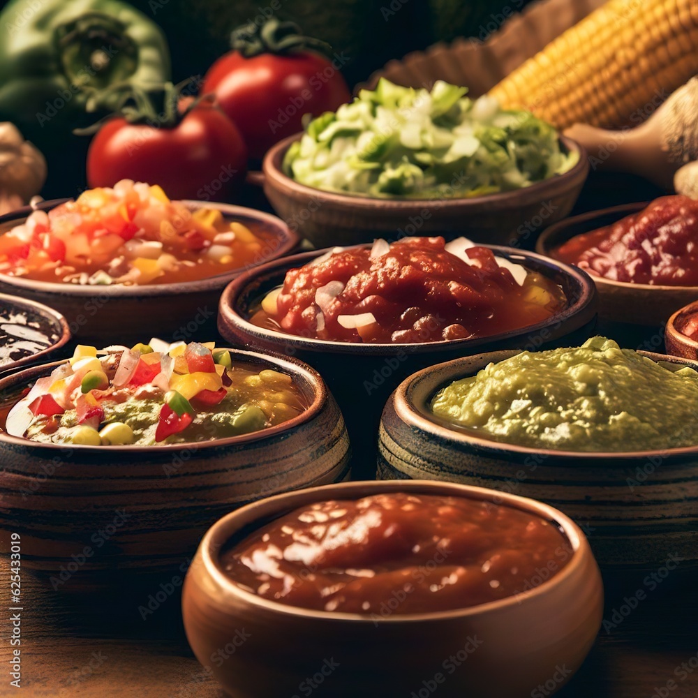 Traditional mexican salsas