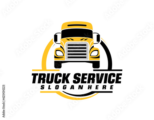 trucking company logo. Bold badge emblem logo concept. Ready made logo template set vector isolated