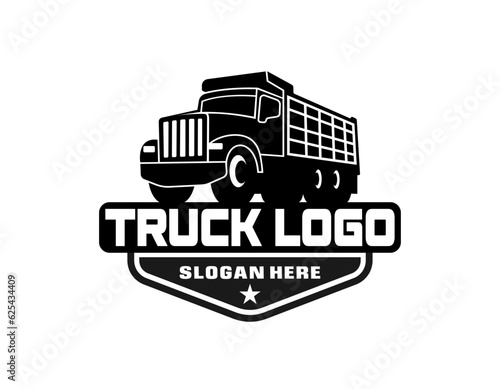 Trucking company ready made logo. Ready made logo template set vector isolated