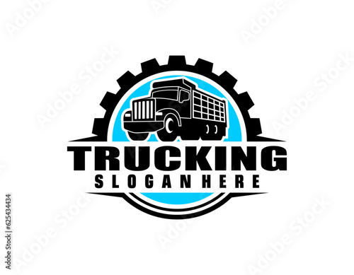 Trucking company ready made logo. Ready made logo template set vector isolated