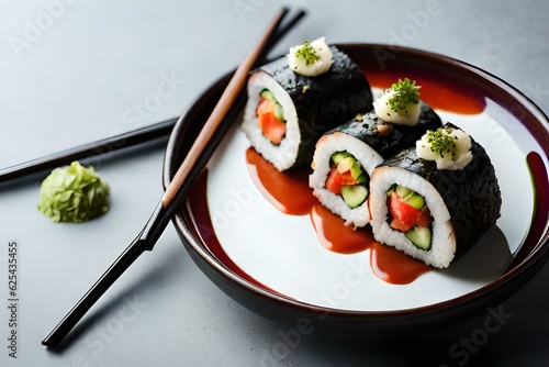 sushi on a plate