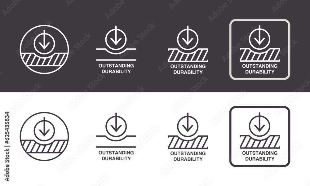 High durability icon. Outstanding strength and durability symbol. Resilience and Robustness Logo. Vector illustrator. - obrazy, fototapety, plakaty 