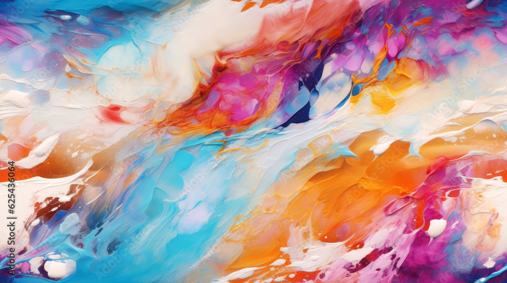 Seamless abstract colorful oil painting pattern background. Generative AI