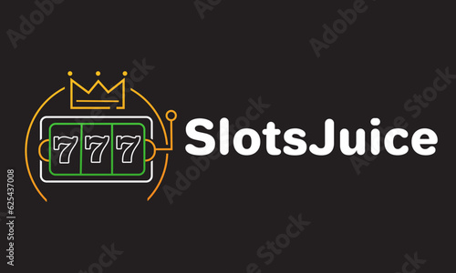 SlotsJucice Brand New Logo Design For Your Any Kind of Casino Business, vector illustration.