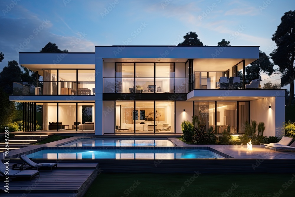 Fototapeta premium A contemporary residential property in a sought after location is available for purchase.