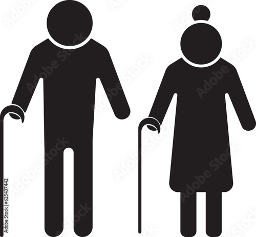 older person silhouette vector illustration
