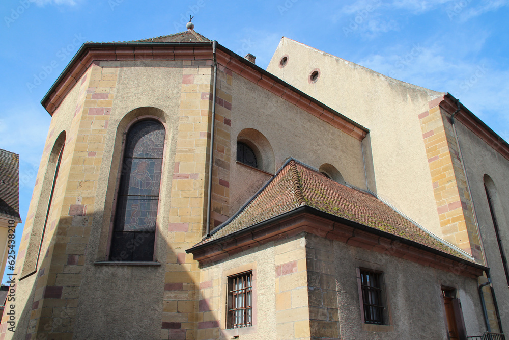 saint-pierre-et-saint-paul church in eguisheim in alsace (france)