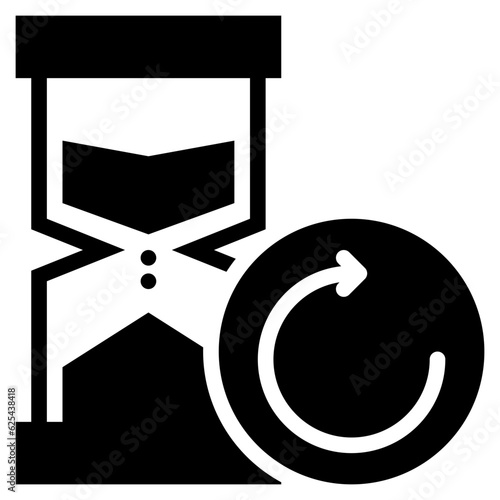 refresh renew date time sand watch icon solid glyph