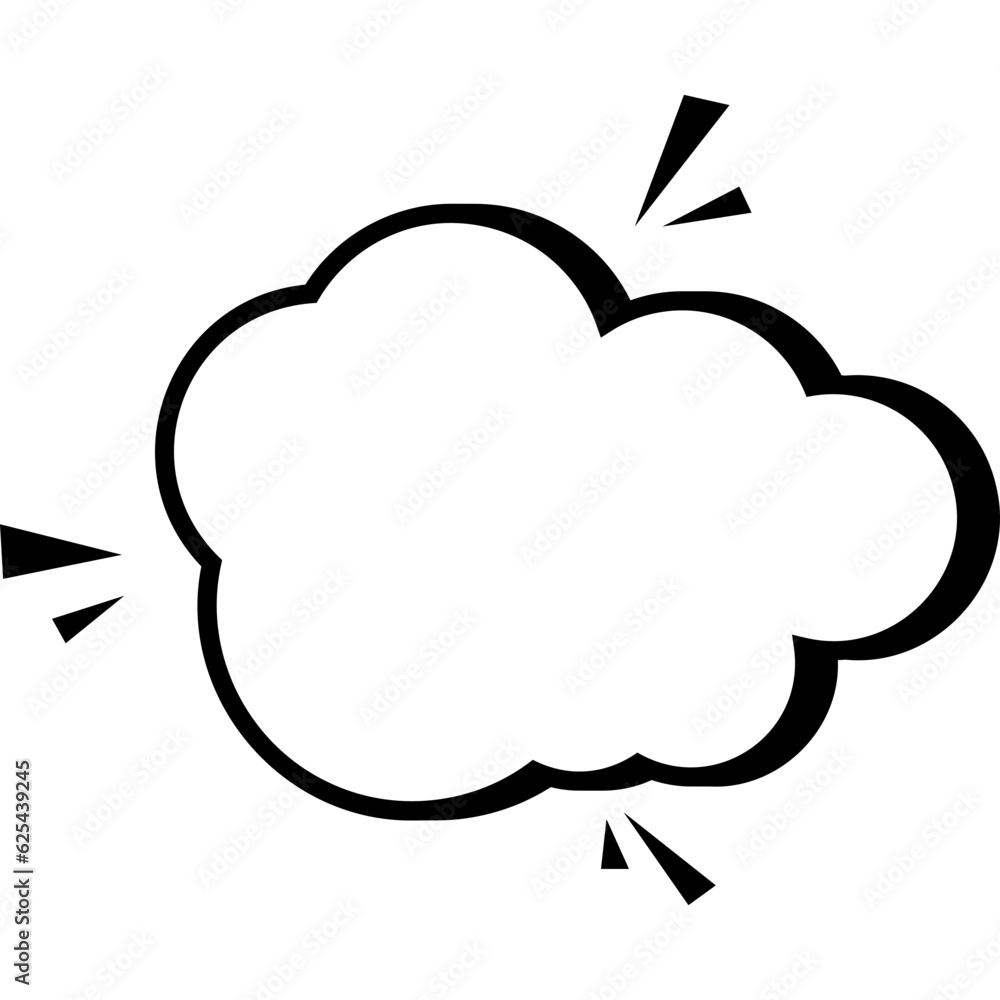 Сomic bubble speech cloud. Pop art retro cartoon sticker. Vector icon illustration Сomic bubble speech cloud. Pop art retro cartoon sticker. Vector icon illustration