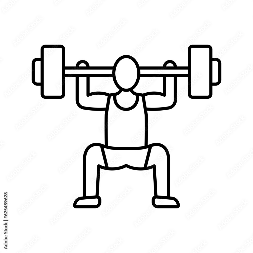 Strong bodybuilder sportsman lifting heavyweight barbell over his head. Weightlifting sport. vector illustration on white background Strong bodybuilder sportsman lifting heavyweight barbell over his head. Weightlifting sport. vector illustration on white background