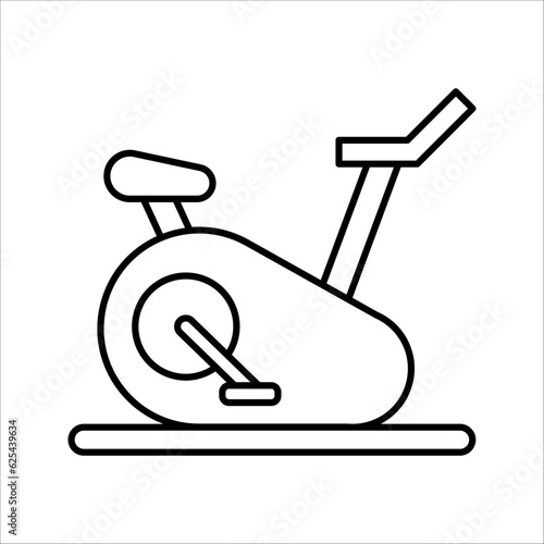 Stationary bike icon design template, Outline stationary bike icon vector. Thin line symbol for use on web and mobile apps.