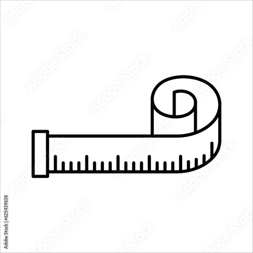 Measuring tape icon Outline vector illustration on white background