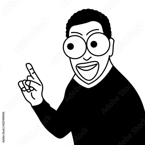 cartoon lineart black and white people