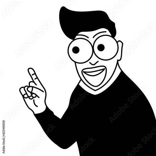 cartoon lineart black and white people