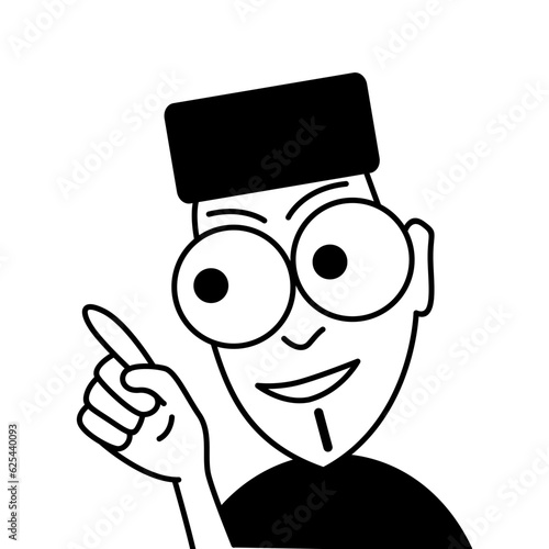 cartoon lineart black and white people