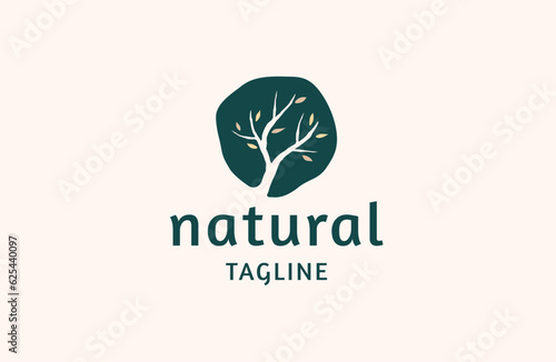 Nature tree logo icon design template  flat vector