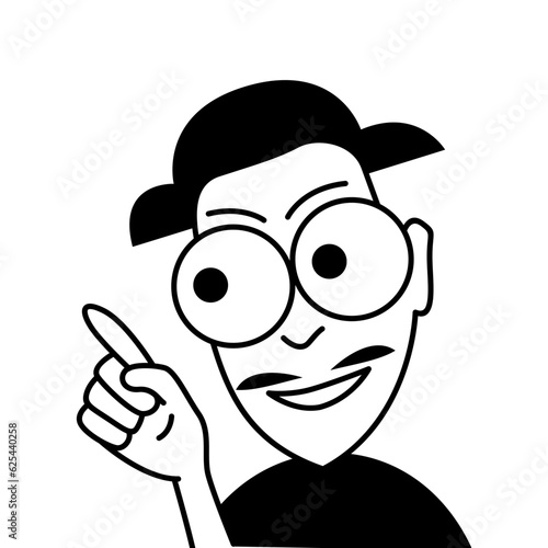 cartoon lineart black and white people